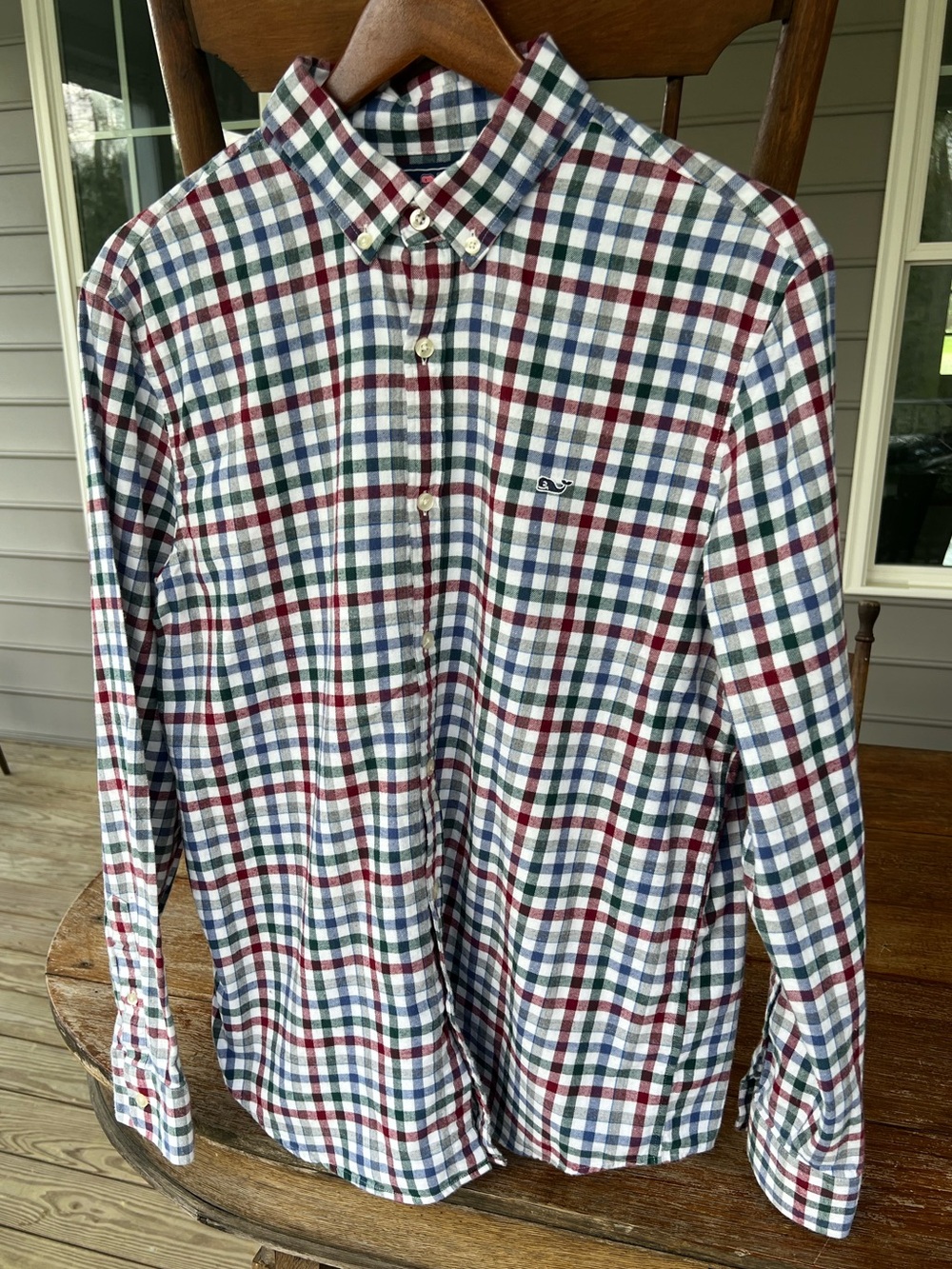 Vineyard Vines Men’s Flannel Shirt Long Sleeve Button Up Plaid Cotton SLIM Fit L